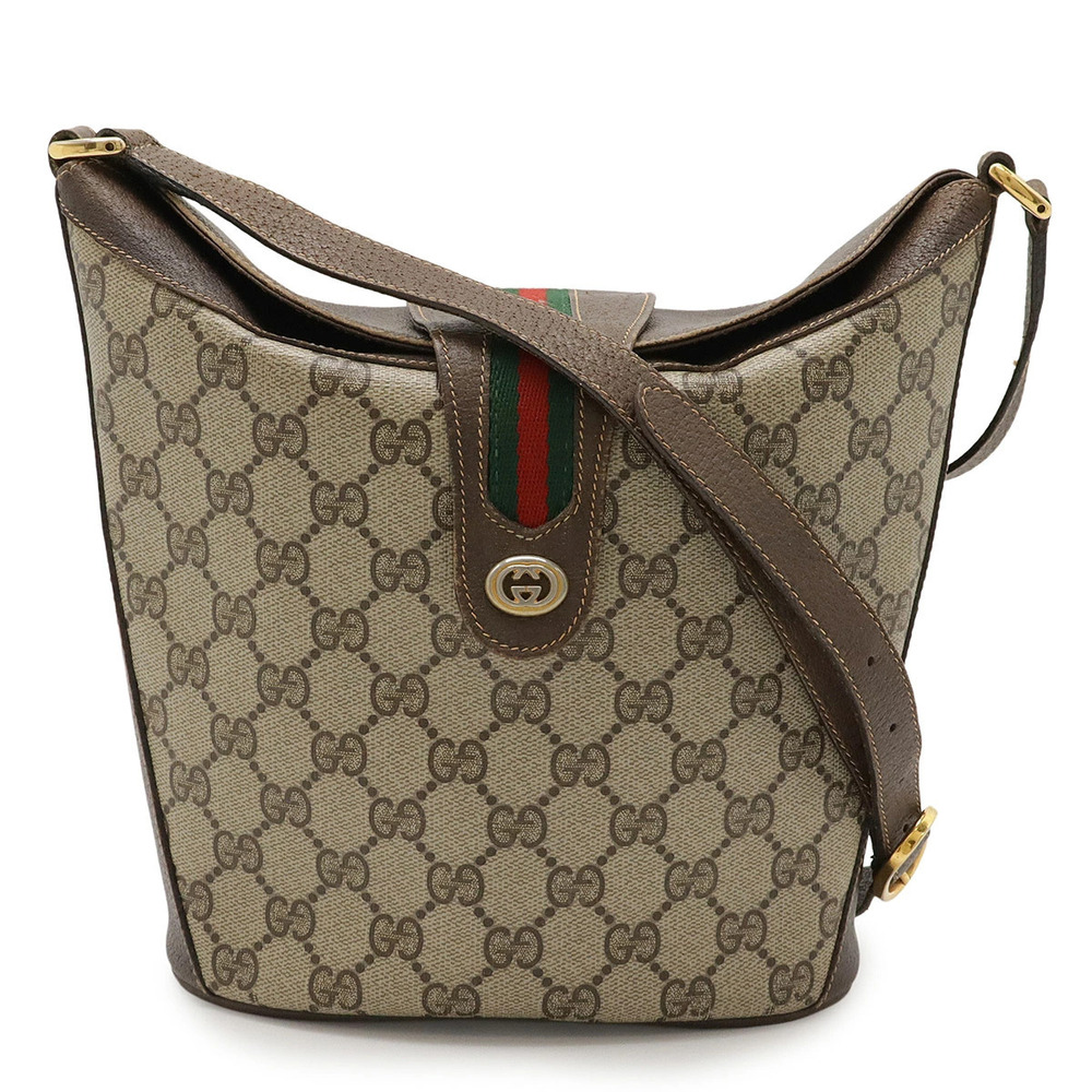 Gucci GG Plus Sherry Crossbody Bag Beige Cream Mocha Brown